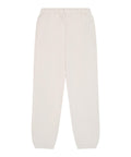 Sweatpants in plain light beige with an elastic waistband and ankle cuffs, shown on a white background.