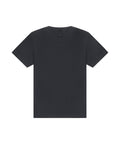 A plain black T-shirt short-sleeve crew neck t-shirt is laid flat on a white background, featuring no visible logos, patterns, or designs.