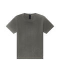 A solid grey T-shirt short-sleeve crew neck, laid flat and unworn, displayed on a white background.