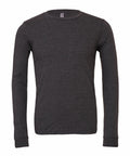 The Bella + Canvas BE44H dark gray long-sleeve shirt is displayed against a white background.