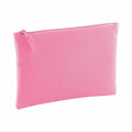 A pink rectangular pouch with a zipper, crafted from fabric, featuring a clean and simple design by Bagbase (Product Name: BG038).