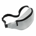 A fanny pack from Bagbase, model BG042, featuring a gray design with a black adjustable strap and a zipper closure.