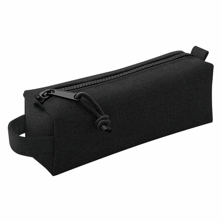 A black rectangular pencil case with a zipper and a side loop handle from Bagbase, product name BG069.