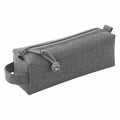 Bagbase's BG069 is a gray fabric pencil case featuring a zipper closure and side handle.
