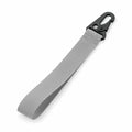 The BG100 from Bagbase features a gray fabric strap with a black metal hook clip at one end. Displayed on a white background, it highlights the strap's looped design and durable texture.