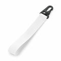 The BG100 by Bagbase is a white fabric strap featuring a black plastic hook clip at one end. The strap is neatly folded, highlighting its length and simplicity.