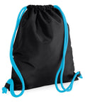 The BG110 by Bagbase is a drawstring backpack featuring bright blue strings and drawcords. It boasts a simple, sleek design and is crafted from smooth, durable fabric.