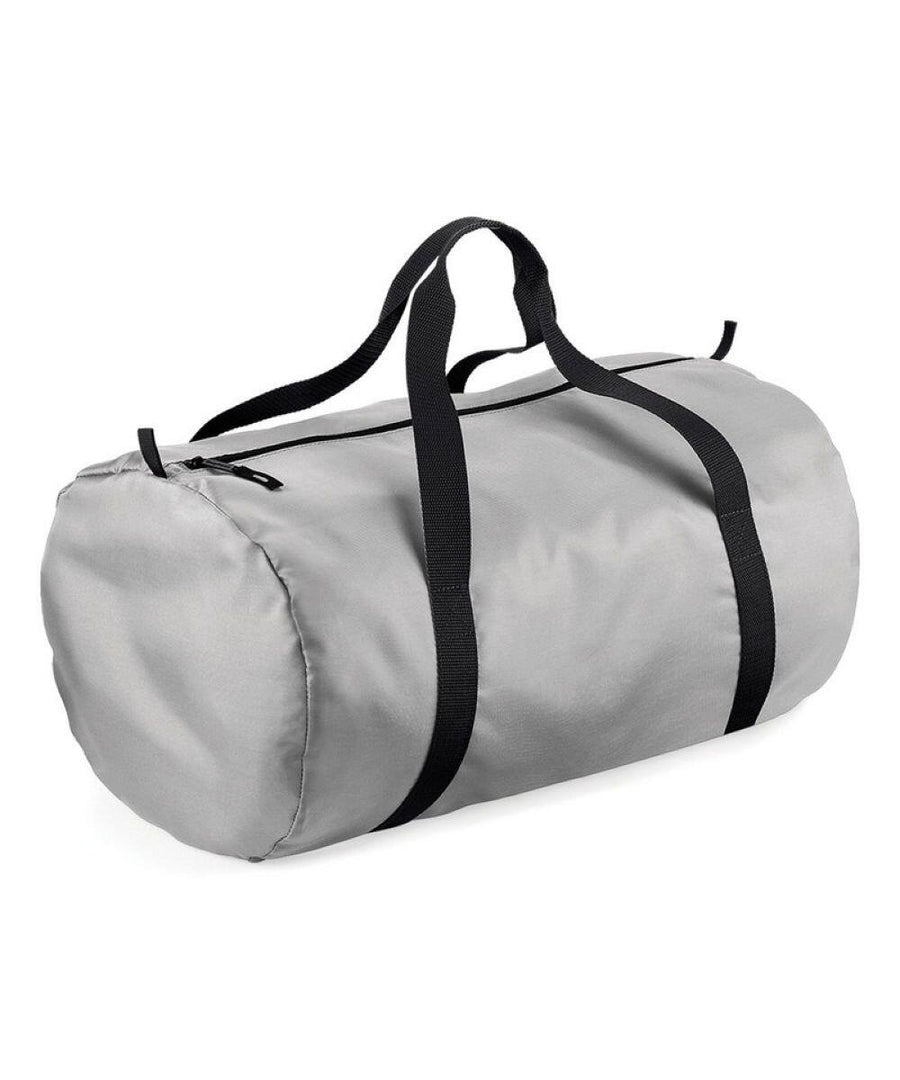 The Bagbase BG150, featuring a grey body with black handles and a black zipper, is shown against a white background.