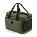 Bagbase BG290: A green insulated cooler bag featuring black handles and a convenient front pocket.