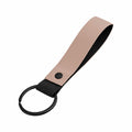 Introducing the Bagbase BG324: a keychain strap in beige and black, featuring a metal ring and snap button.