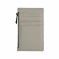 Bagbase BG326 gray leather wallet featuring multiple card slots and a side zipper.