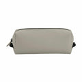 Product Description: The BG329 by Bagbase is a rectangular, gray zippered pouch featuring stylish black accents on the sides, showcased against a plain white background.