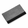 The Bagbase BG485 is a rectangular pouch made of soft and durable gray fabric, featuring a black Velcro strip along the bottom edge. It is displayed on a white background, captured from a slight angle.