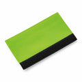 A Bagbase BG485 green fabric card holder with a black band along the bottom edge, placed flat on a white background.