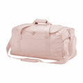 A Bagbase BG562 light pink duffel bag featuring a shoulder strap and zipper compartments.