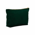 A Bagbase BG714 emerald zippered pouch crafted from smooth fabric, shown against a white background.