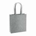 Bagbase BG723: Gray felt tote bag featuring a rectangular shape and two handles.