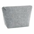 A Bagbase BG724 standing upright in gray felt with a zipper closure.