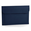 The Bagbase BG726 is a sleek and professional navy blue document envelope with a flap closure, perfect for carrying papers or documents. It is suitable for both business and personal use.
