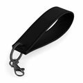 A Bagbase BG747 keychain featuring a black fabric loop and a metal clip.