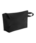 A black Bags zip-fastened pouch with a fabric handle on one side, shown against a white background.