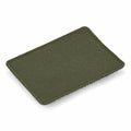 A green rectangular fabric patch from Bagbase, featuring stitched edges, is laid out on a white background. Product Code: BG840.