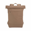 The Bagbase BG870, a tan roll-top backpack with a minimalist design, is displayed against a white background.