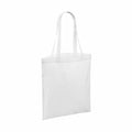 The BG901 tote bag by Bagbase, featuring a minimalist white design with two handles, displayed against a white background.