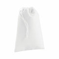 Bagbase BG915 drawstring bag with a textured fabric surface in white.