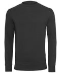 BY010 by Build Your Brand, a black long-sleeve crew neck sweatshirt displayed on a white background.