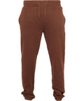 BY014 by Build Your Brand features sweatpants in brown, designed with a drawstring waistband and side pockets.
