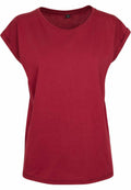 BY021 by Build Your Brand: A plain red T-shirt with short sleeves, front view.