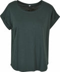 BY036 by Build Your Brand: A dark green short-sleeve T-shirt with a round neckline.
