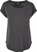 A basic dark gray T-shirt featuring short sleeves and a round neckline. The fabric has a soft texture and offers a relaxed fit. The label at the neck reads Build Your Brand, Product Name BY036.