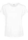 BY052 by Build Your Brand: A plain white short-sleeve T-shirt showcased on a white background.