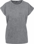 Introducing BY053, a gray short-sleeved T-shirt by Build Your Brand, featuring a stylish rolled cuff design set against a simple white backdrop.