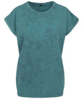 A BY053 T-shirt in teal from Build Your Brand, featuring short rolled sleeves and a round neckline, displayed on a plain background.