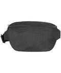The BY059 fanny pack from Build Your Brand features a black design with a zippered closure, adjustable strap, and plastic buckle.