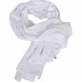 The BY063 scarf by Build Your Brand is skillfully arranged with gentle folds and drapes, exuding a soft, white allure.