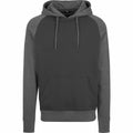 BY077 by Build Your Brand is available in gray and black, featuring a hood with drawstrings and a kangaroo pocket.