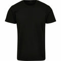 BY090 by Build Your Brand features a black short-sleeve crew neck t-shirt displayed against a white background.