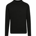 BY094 by Build Your Brand is a black sweatshirt featuring a crewneck design, long sleeves, and ribbed cuffs.