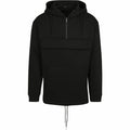 BY098 by Build Your Brand: a black hoodie featuring a half-zip closure, a large front flap pocket, and a drawstring at the waist.