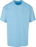 A plain light blue BY102 T-shirt from Build Your Brand, set against a white background.