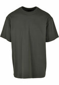 BY102 by Build Your Brand: A plain dark green T-shirt displayed on a white background.