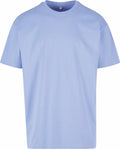 A plain light blue T-shirt from Build Your Brand's BY102 collection, featuring a simple crew neck design, displayed against a white background.