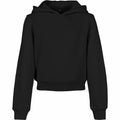 Product Name BY113 by Build Your Brand, featuring a plain black hoodie with a hood and long sleeves, displayed against a white background.