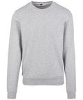 A plain gray crewneck sweatshirt from the Build Your Brand collection, displayed against a white background. Product Name: BY119.