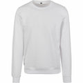 Sweatshirt Product BY119 by Build Your Brand: A plain white sweatshirt featuring long sleeves and a crew neck, showcased against a white background.