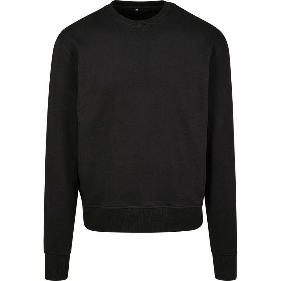 The BY120 from Build Your Brand is a plain long-sleeve crew neck sweatshirt in black, displayed on a white background.